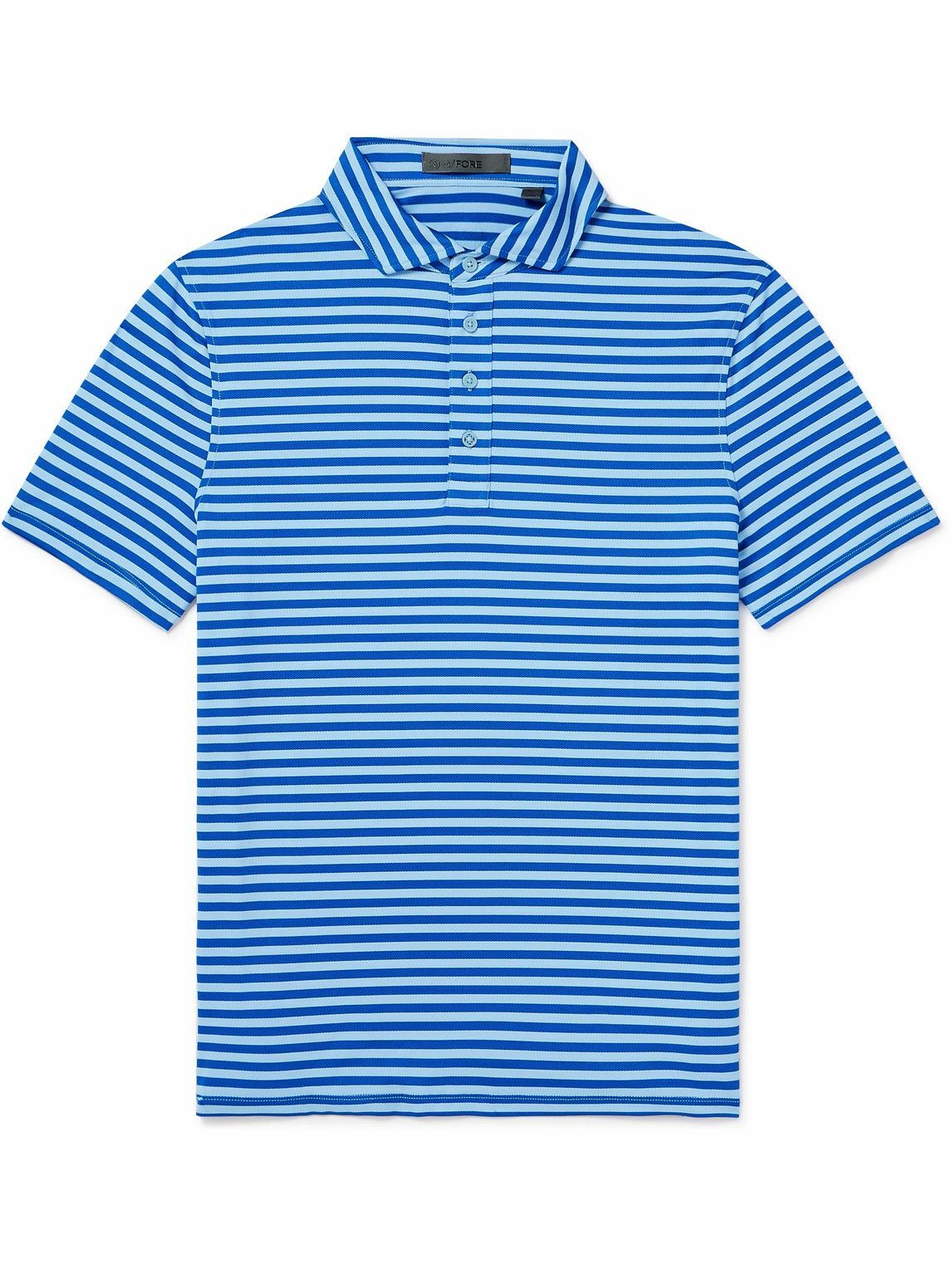G/FORE - Striped Perforated Tech-Jersey Polo Shirt - Blue G/FORE