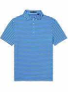 G/FORE - Striped Perforated Tech-Jersey Polo Shirt - Blue