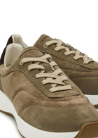Jude Llow Maison Panelled Grained Leather Sneakers Taupe