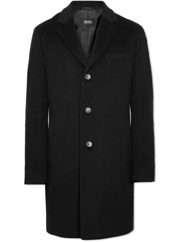Photo: Hugo Boss - H-Hyde-214 Slim-Fit Virgin Wool and Cashmere-Blend Coat - Black