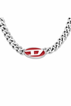 Diesel Red enamel chain necklace - Necklaces - Unisex - Silver