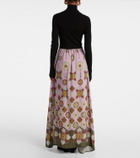 La DoubleJ Lunaria Foulard printed maxi dress