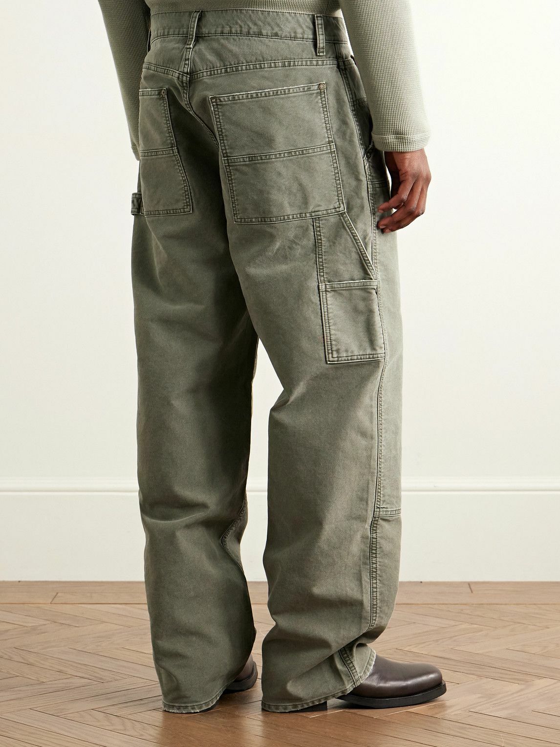AGOLDE - Layton Straight-Leg Cotton-Canvas Trousers - Gray
