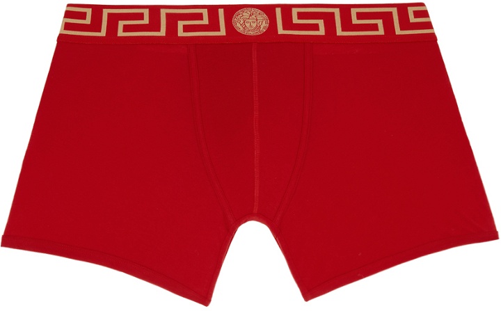 Photo: Versace Underwear Red Greca Border Long Boxers