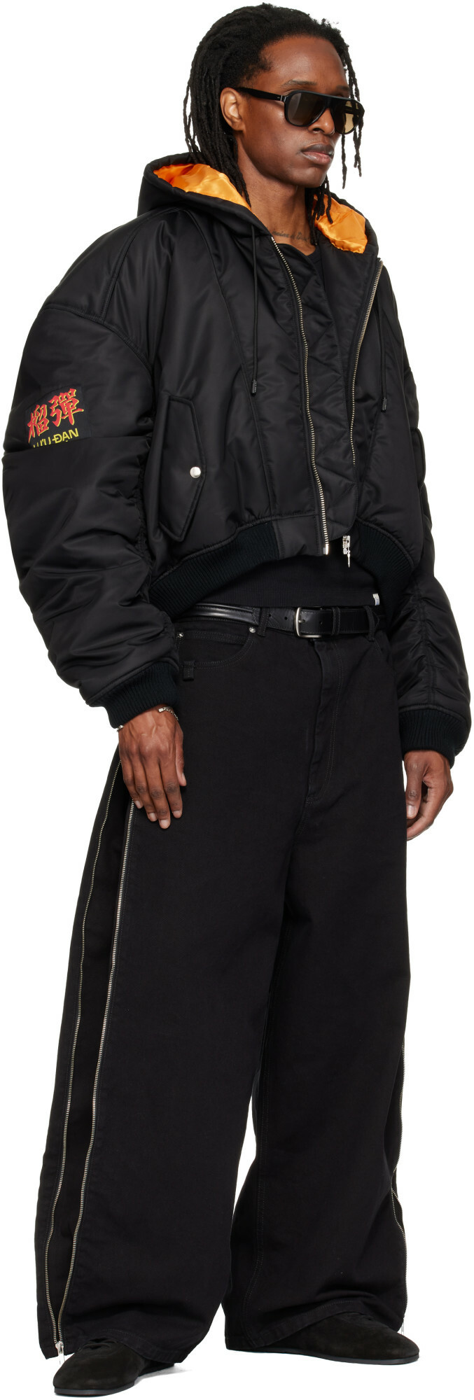LU'U DAN Black Side Zip Jeans