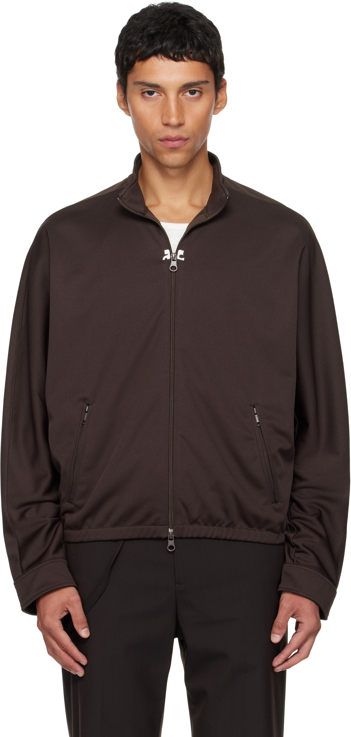Courrèges Brown Interlock Tracksuit Jacket