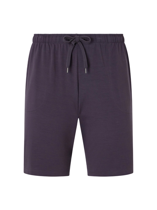 Photo: Derek Rose - Basel Straight-Leg Stretch-Modal Jersey Drawstring Pyjama Shorts - Blue