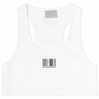 VTMNTS Women's Barcode Crop Tank Top in White