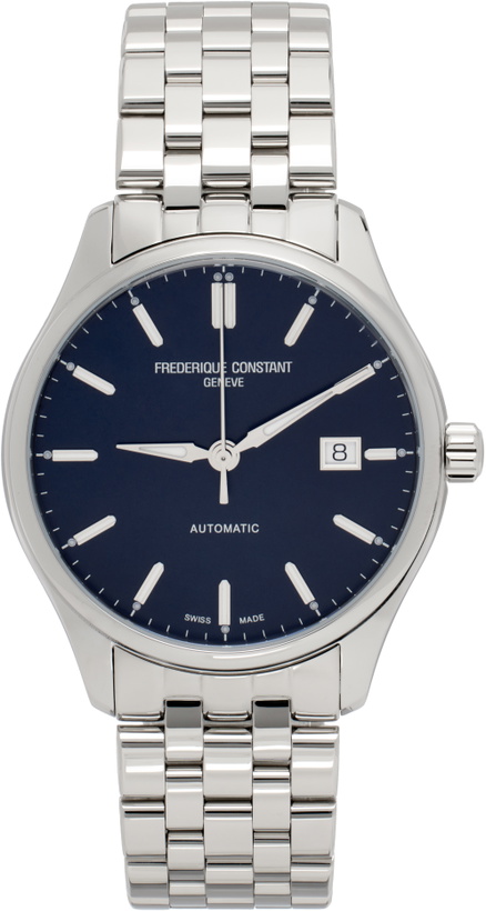 Photo: Frédérique Constant Silver & Navy Classics Index Automatic Watch