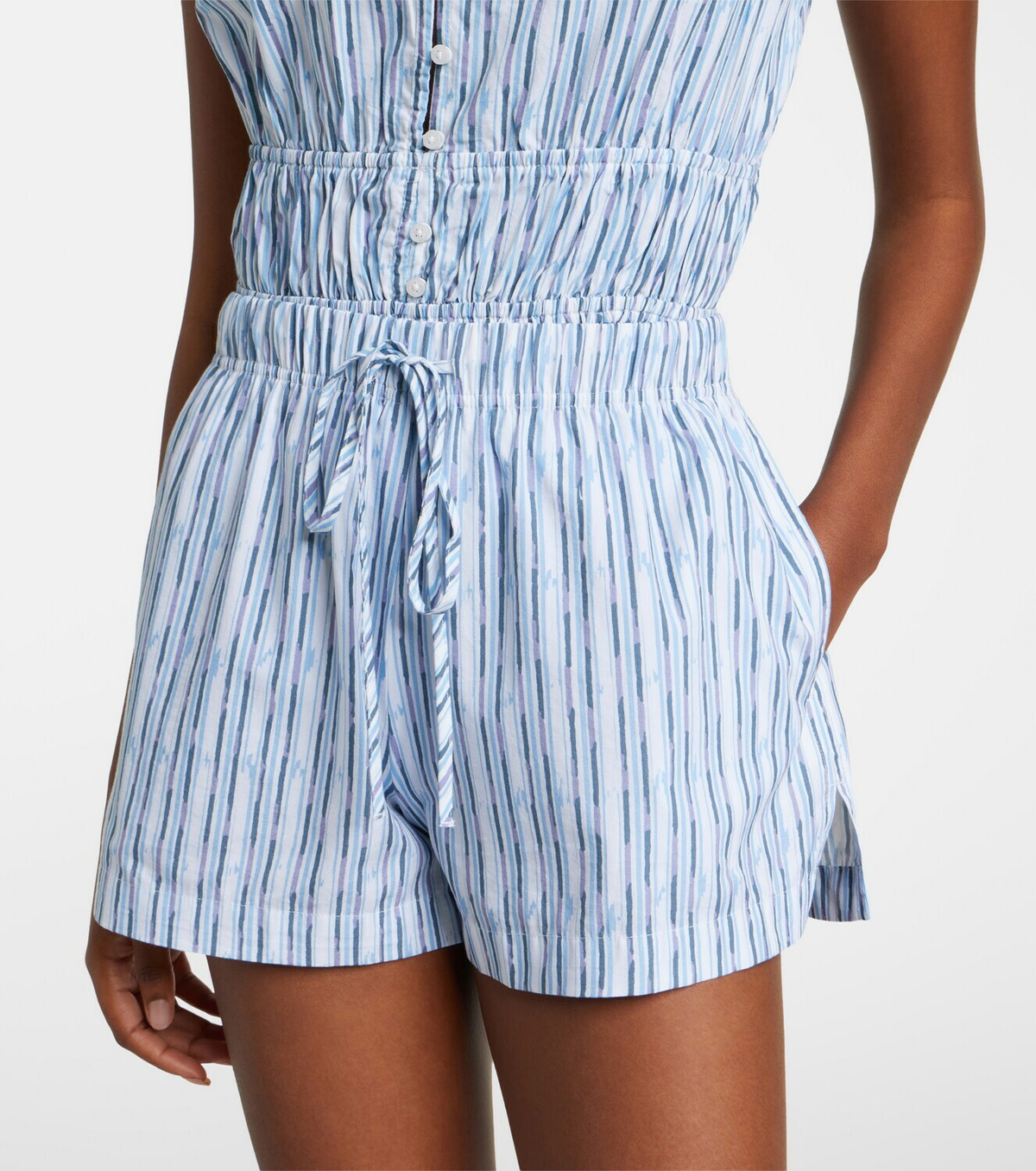 Velvet Ebba striped cotton-blend shorts