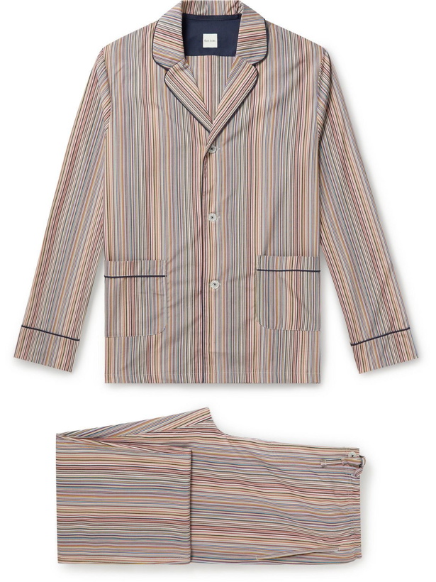 Photo: Paul Smith - Striped Cotton-Poplin Pyjama Set - Neutrals