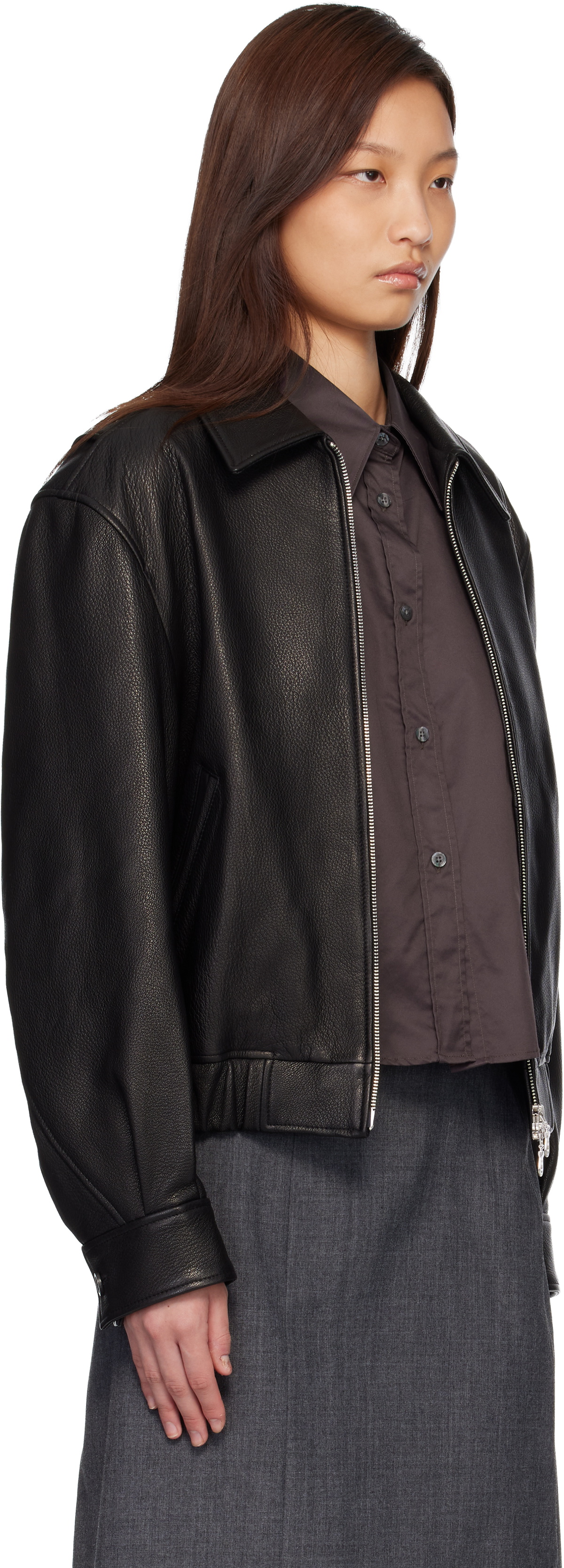 COOR Black Goatskin Blouson Jacket