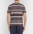 Mr P. - Striped Knitted Cotton-Blend T-Shirt - Gray