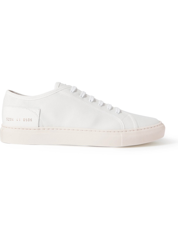 Photo: COMMON PROJECTS - Tournament Low Leather-Trimmed Nylon Sneakers - White