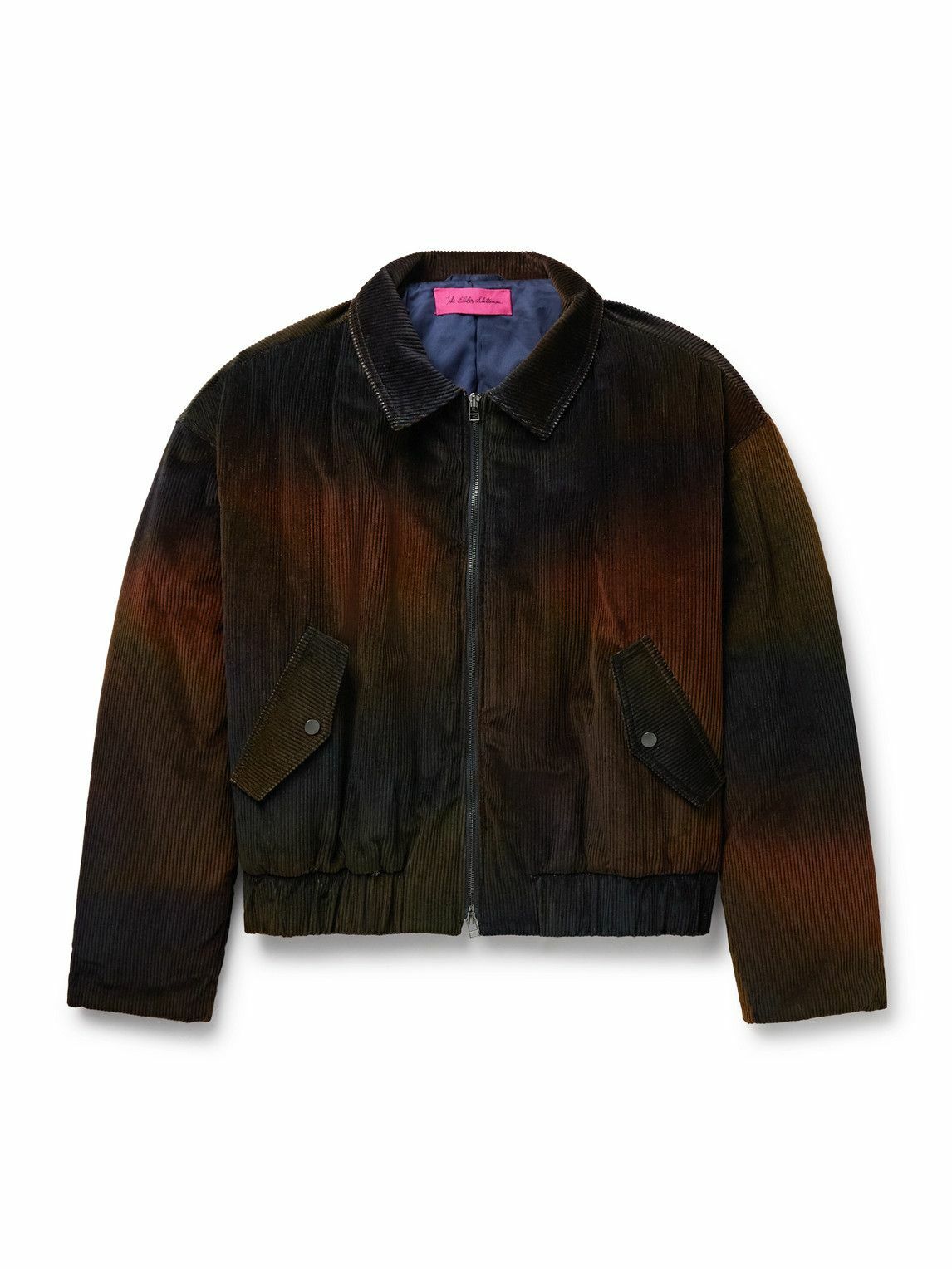 The Elder Statesman - Ombré Cotton-Corduroy Bomber Jacket - Brown