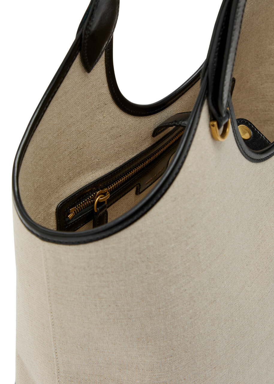 Versace Large Leather and Canvas Tote bag - Black - One Size