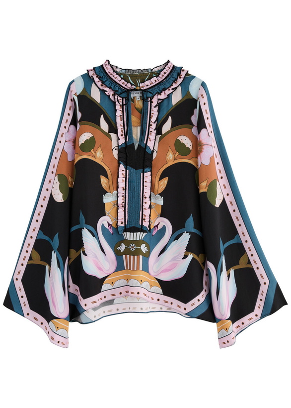 Photo: Lug Von Siga Tess Floral-print Satin Blouse Multicoloured