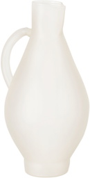 Los Objetos Decorativos Off-White Opal Glass Pitcher