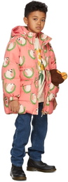Mini Rodini Kids Pink Polar Bear Heavy Puffer Jacket