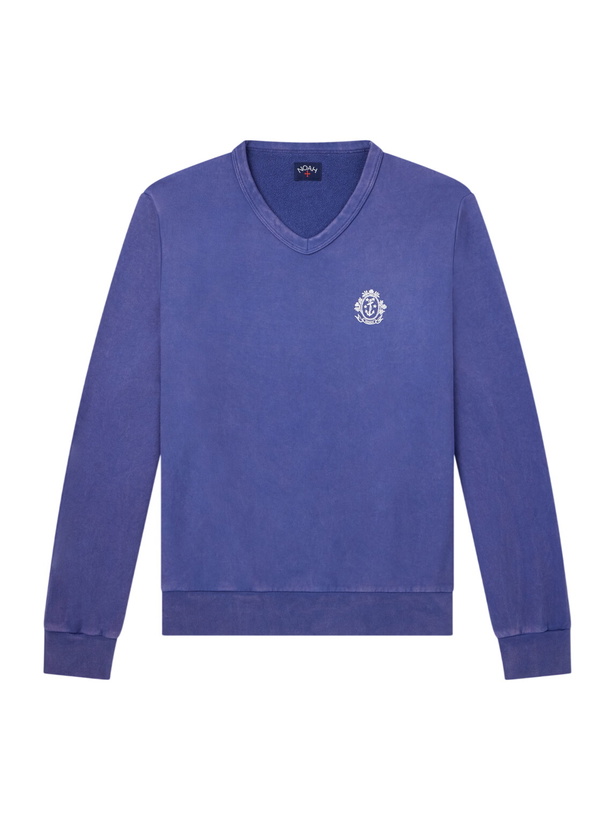 Photo: Noah - Logo-Printed Cotton Sweatshirt - Blue