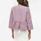 GANNI Stripe Peplum Blouse in Multicolour