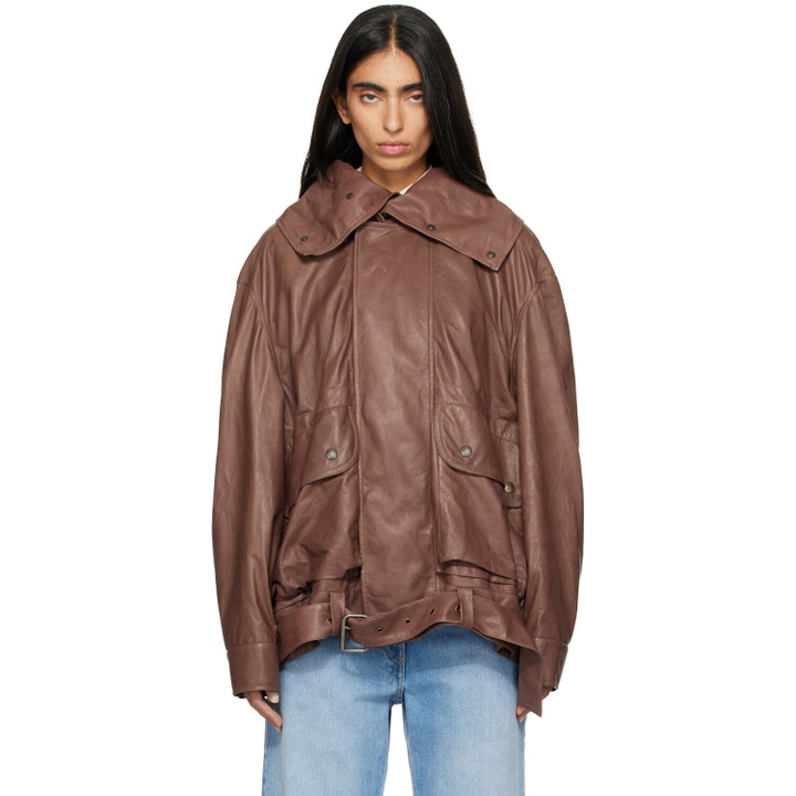 Photo: Calvin Klein Collection Brown Isa Leather Flight Jacket