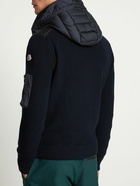 MONCLER - Wool Blend Tricot Down Jacket