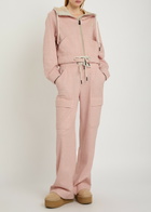 Moncler Logo-appliquéd Linen-blend Sweatpants Light Pink