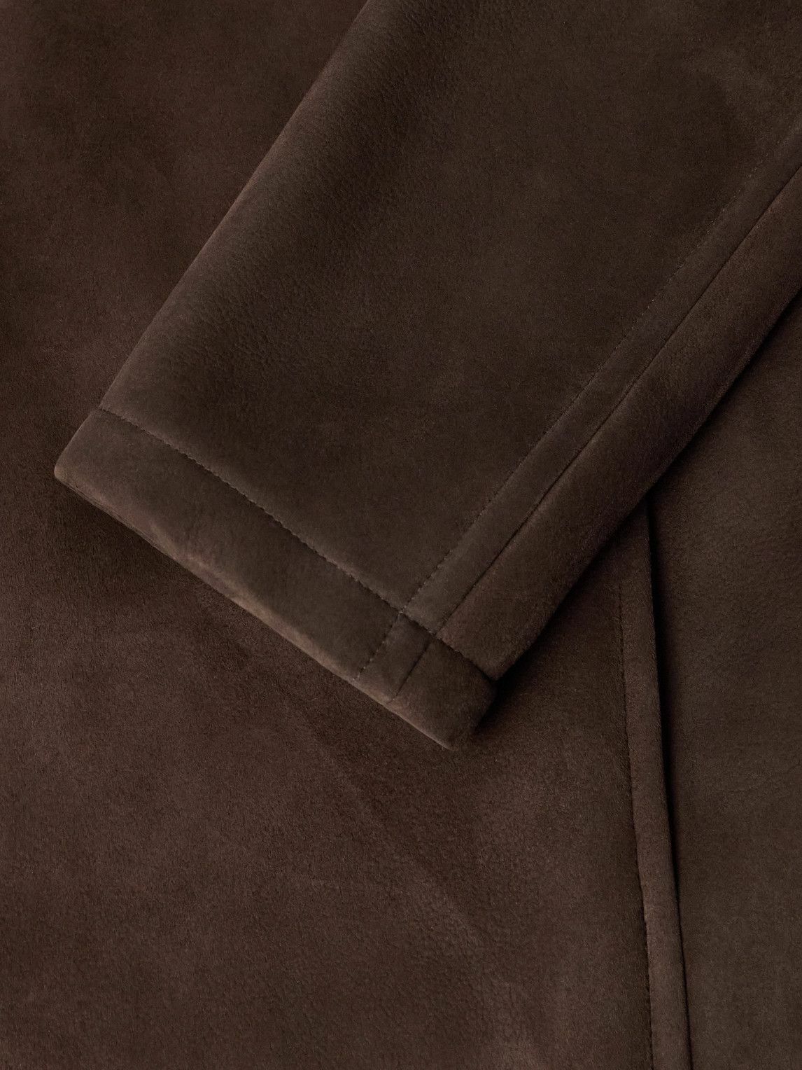 UMIT BENAN - Bruno Shearling-Lined Suede Jacket - Brown