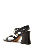 Chloe Janis 80 Eyelet-embellished Leather Sandals Black
