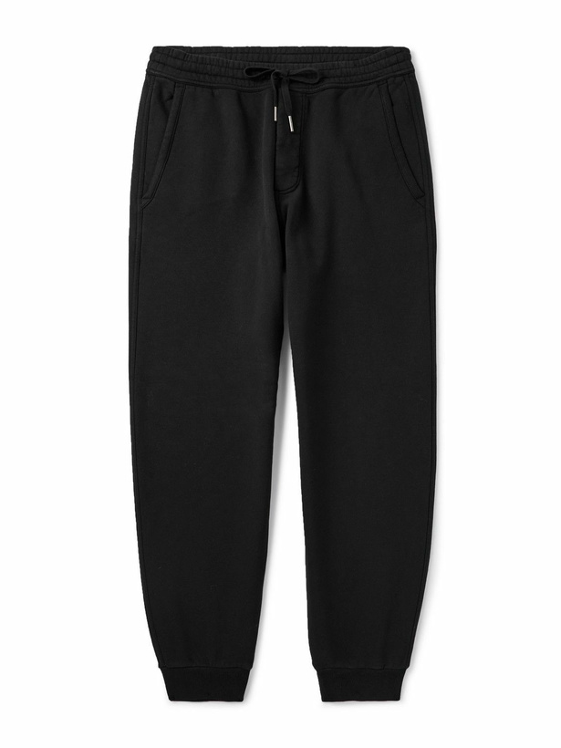 Photo: TOM FORD - Tapered Cotton-Jersey Sweatpants - Black