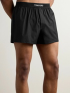 TOM FORD - Stretch-Cotton Poplin Boxer Shorts - Black