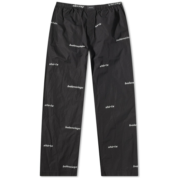 Photo: Balenciaga Men's All Over Logo Pajama Pant in Black/White