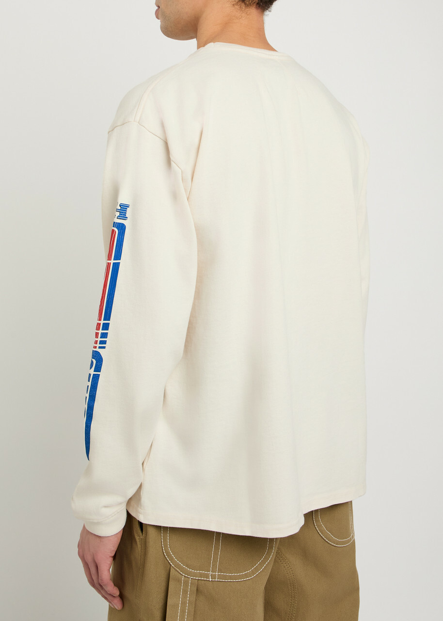 Rhude Split Petrol Logo-print Cotton T-shirt White