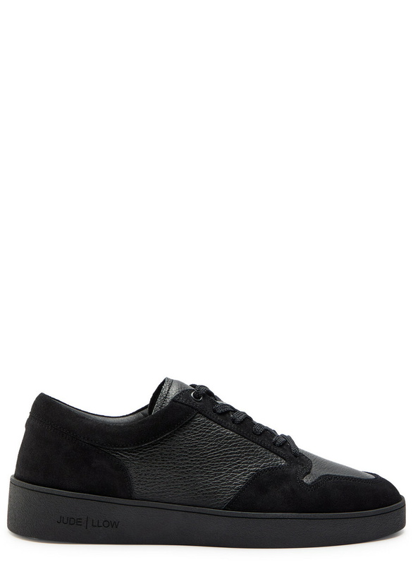 Photo: Jude Llow Telier Panelled Grained Leather Sneakers Black