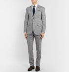 Richard James - Navy Hyde Prince of Wales Checked Slub Linen-Blend Suit Trousers - Navy