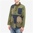 FDMTL Men's Patchwork Coverall Jacket in Khaki