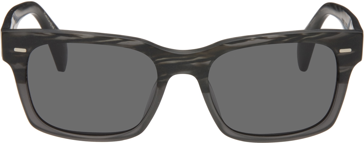 Oliver Peoples Black and Gray Sunglasses Oliver Peoples - R-10 Matte Black & Gray Polar Sunglasses main image 3