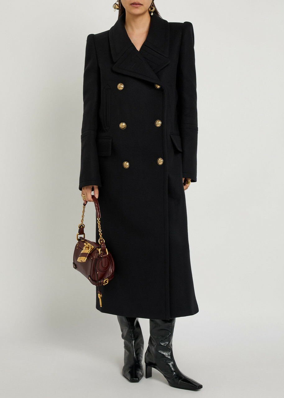 Zimmermann Hypnotic Double-breasted Wool-blend Coat Black