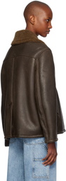 OUR LEGACY Brown Alaska Leather Jacket