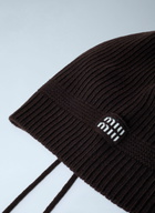 Miu Miu Logo Motif Beanie Hat