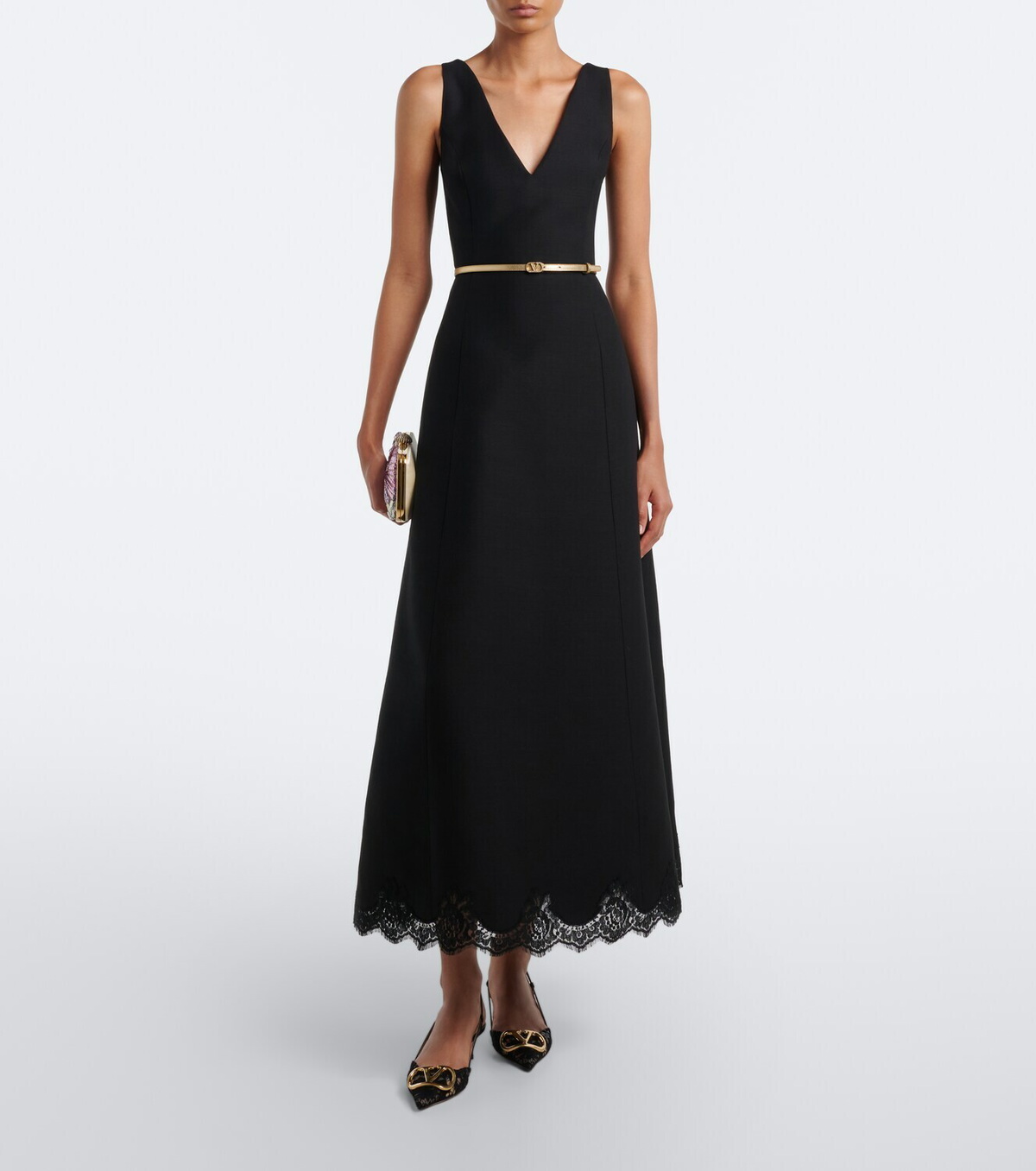 Valentino Garavani VLogo lace slingback pumps