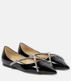 Jimmy Choo Genevi embellished leather ballet flats