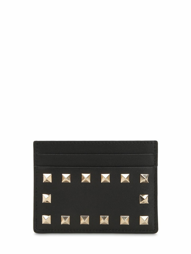 Photo: VALENTINO GARAVANI - Rockstud Embellished Leather Card Holder