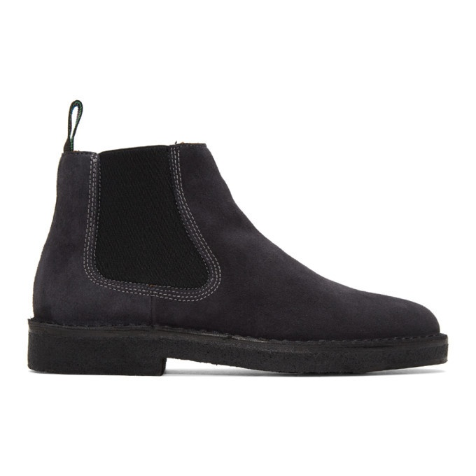Photo: PS by Paul Smith Grey Suede Dart Chelsea Boots