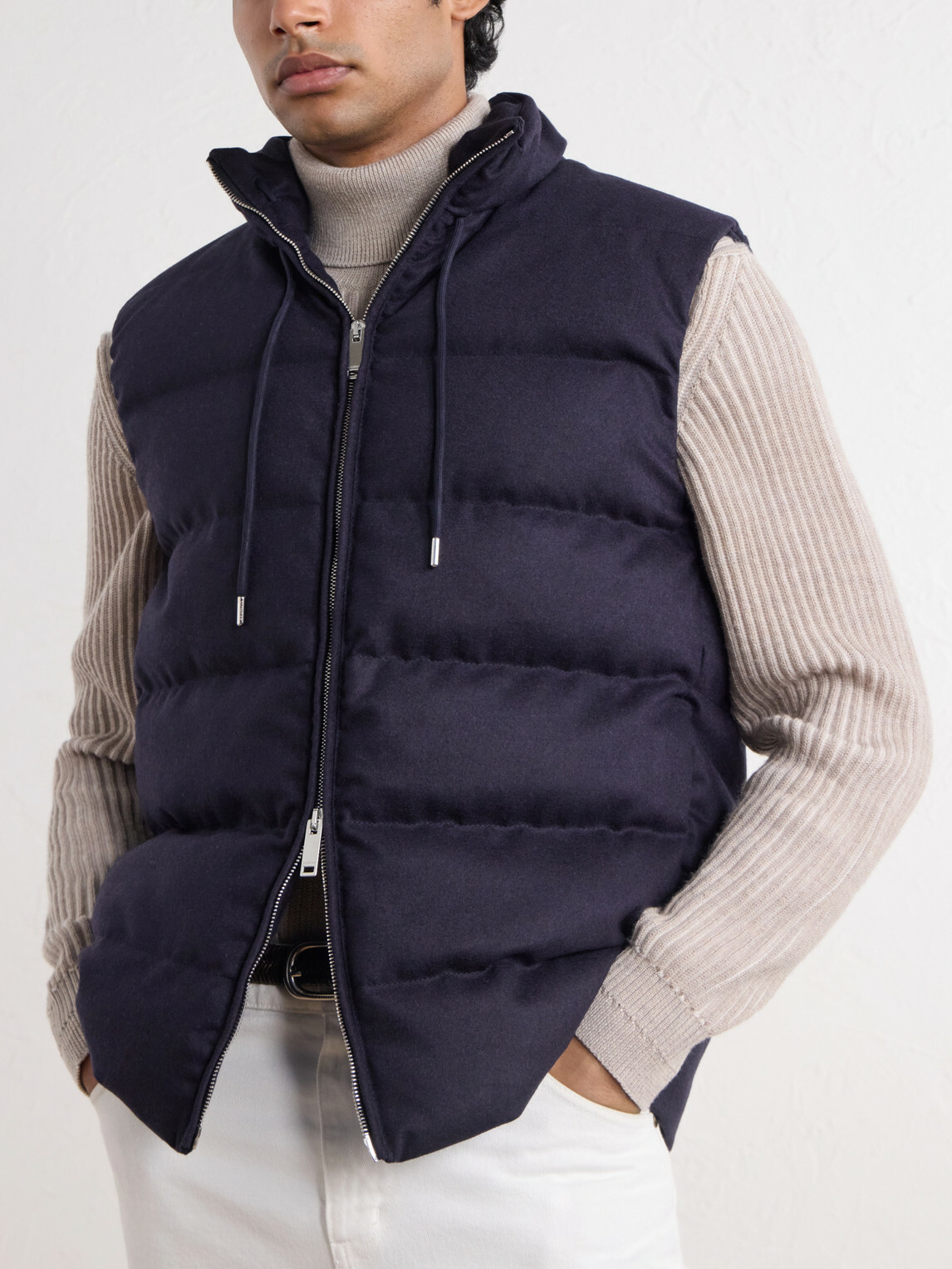 Slowear - Padded Wool and Cashmere-Blend Gilet - Blue