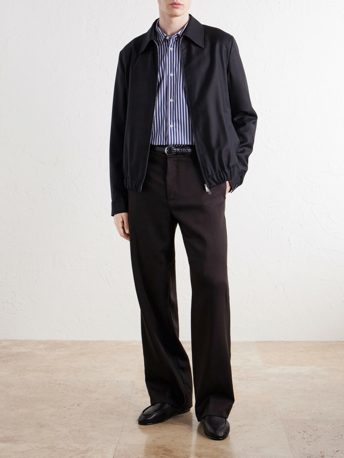Slowear - Wool and Silk-Blend Blouson Jacket - Black