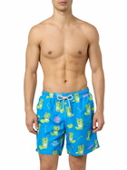 MC2 Saint Barth Man Lightweight Fabric Swim-shorts Lighting With Cryptopuppets Print | Cryptopuppets Special Edition
