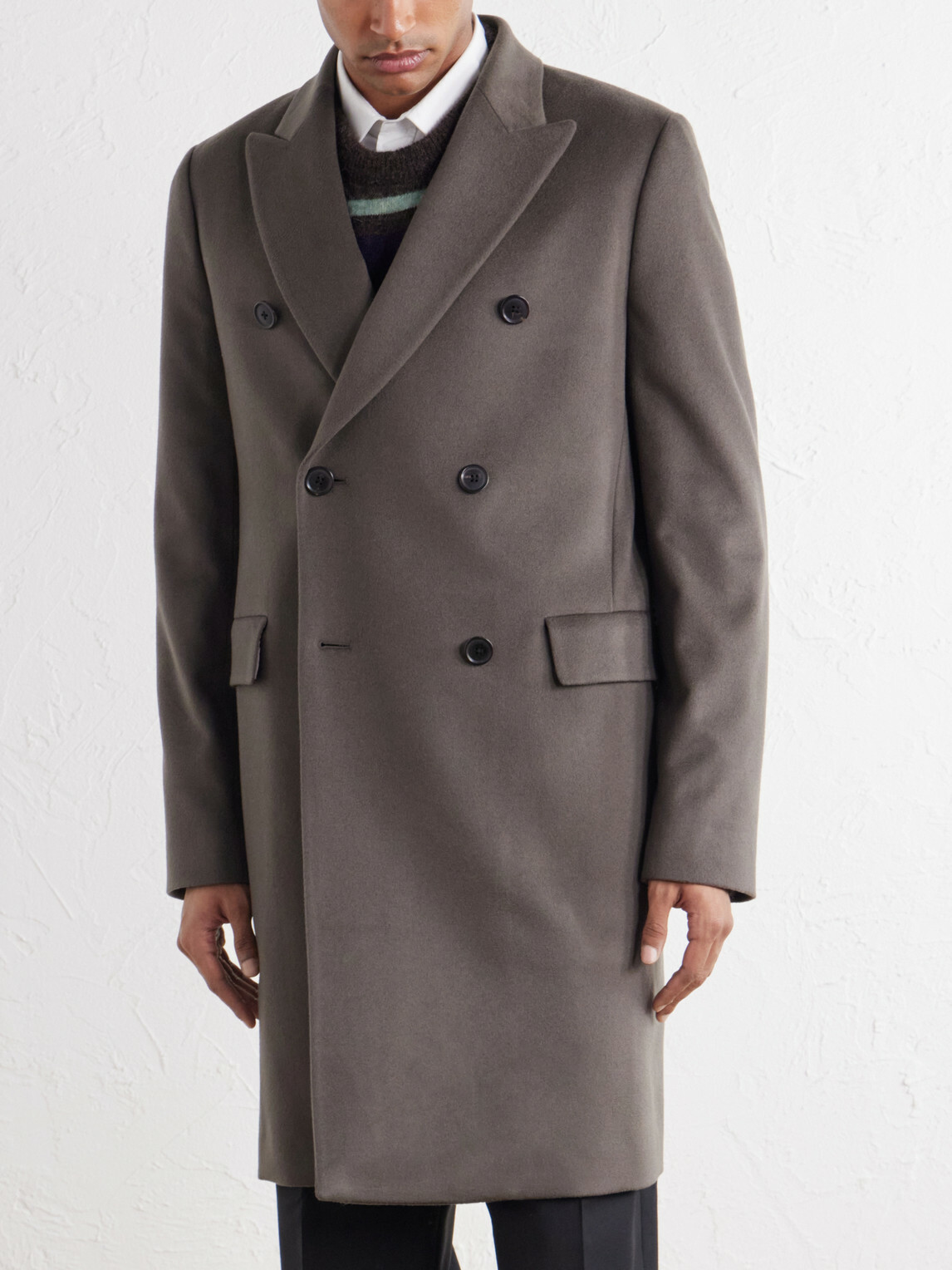 Paul Smith - Double-Breasted Wool and Cashmere-Blend Coat - Gray