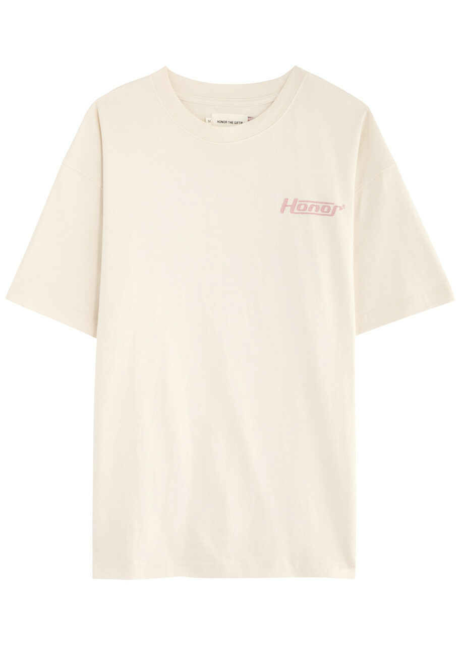 Honor The Gift Honor Globe Printed Cotton T-shirt Cream